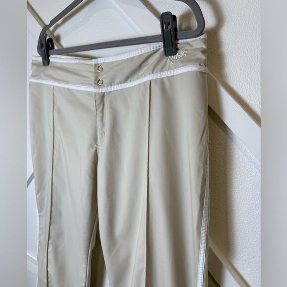 Nike Beige Cropped Athletic Pants with White Trim Size Large - Picture 2 of 9